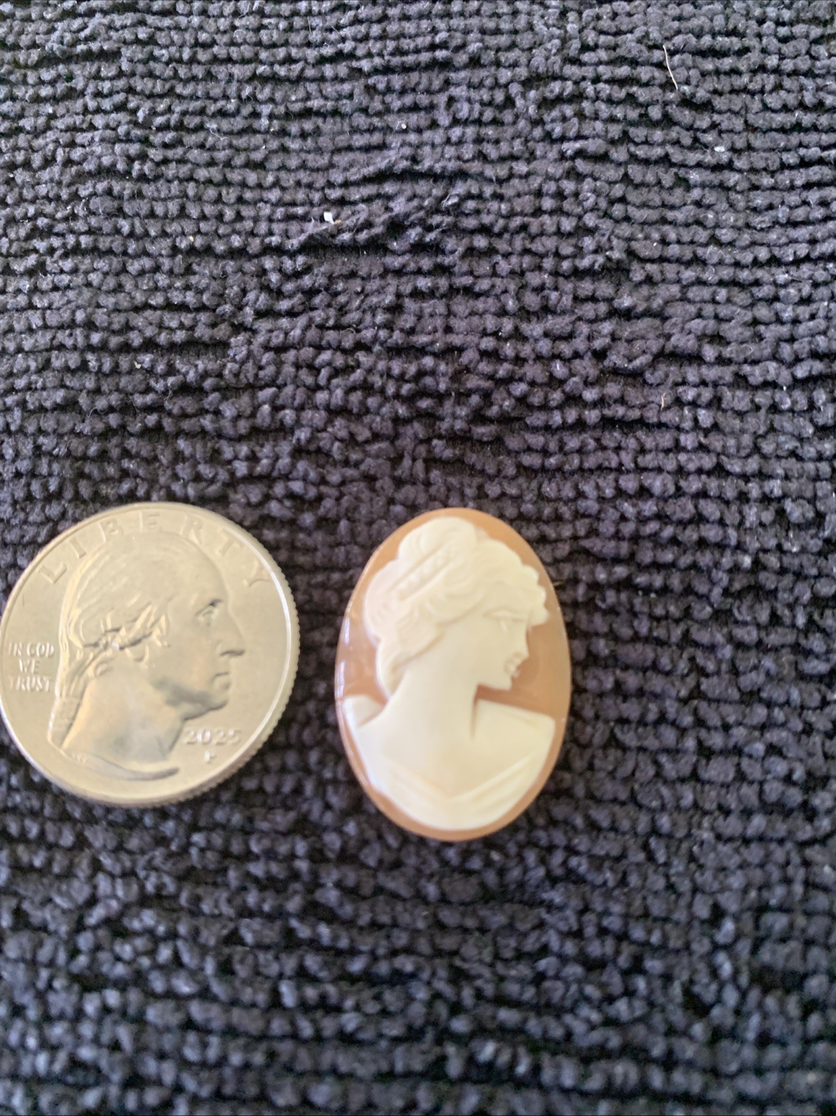 Vintage Hand Carved Classical Lady Portrait Shell Cameo Loose (Set Of 2)