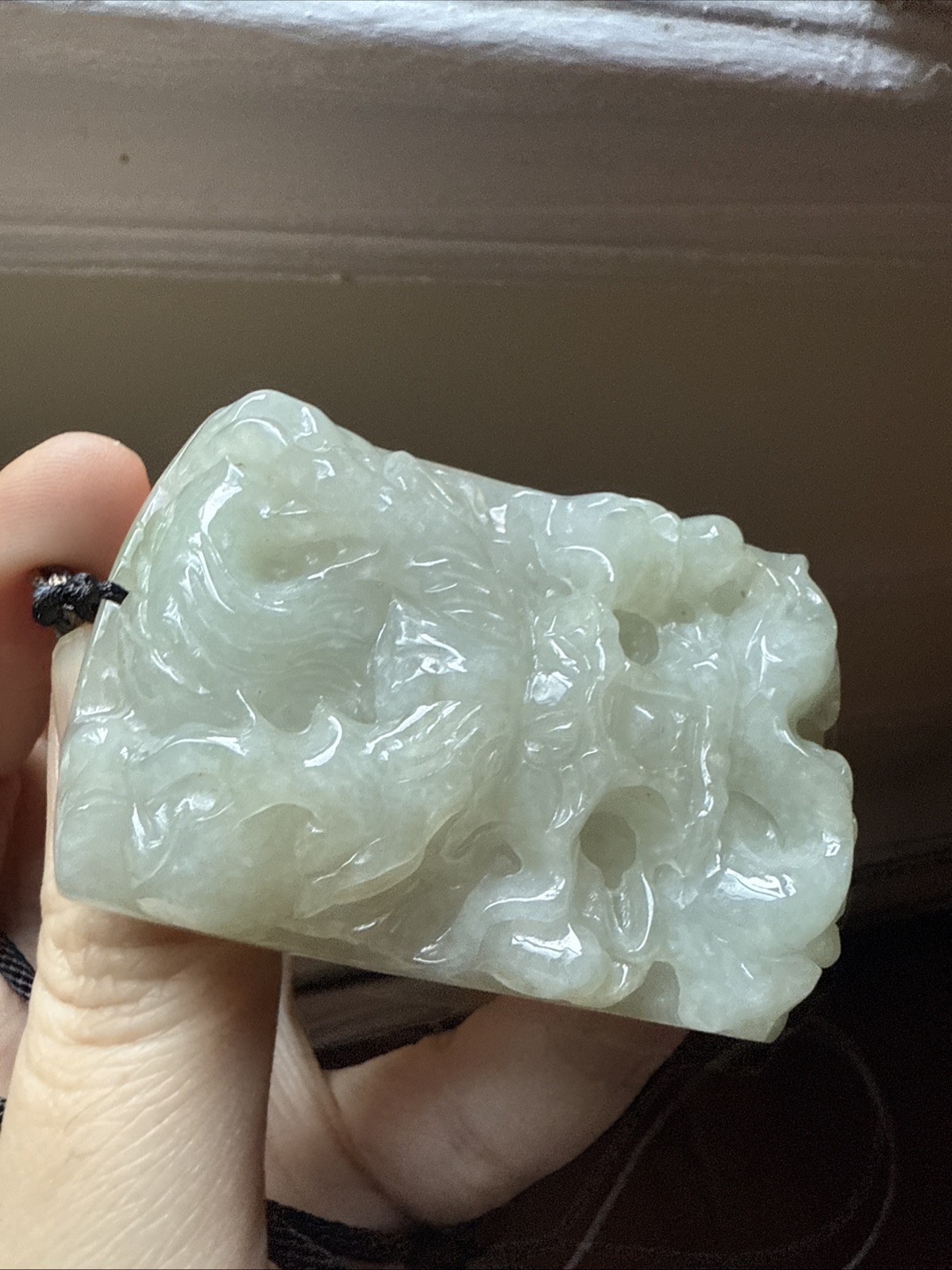 Certified Grade A Burma Jadeite Hand Carved Dragon 純天然翡翠A貨糯冰種水厚龍牌