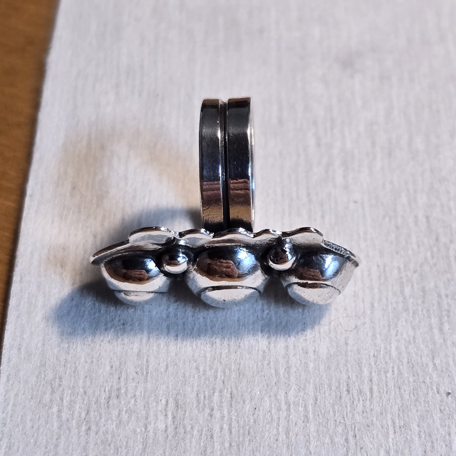 Taxco Mexico .980 Sterling Silver Triple Dome Modernist Ring Sz 5 Ring