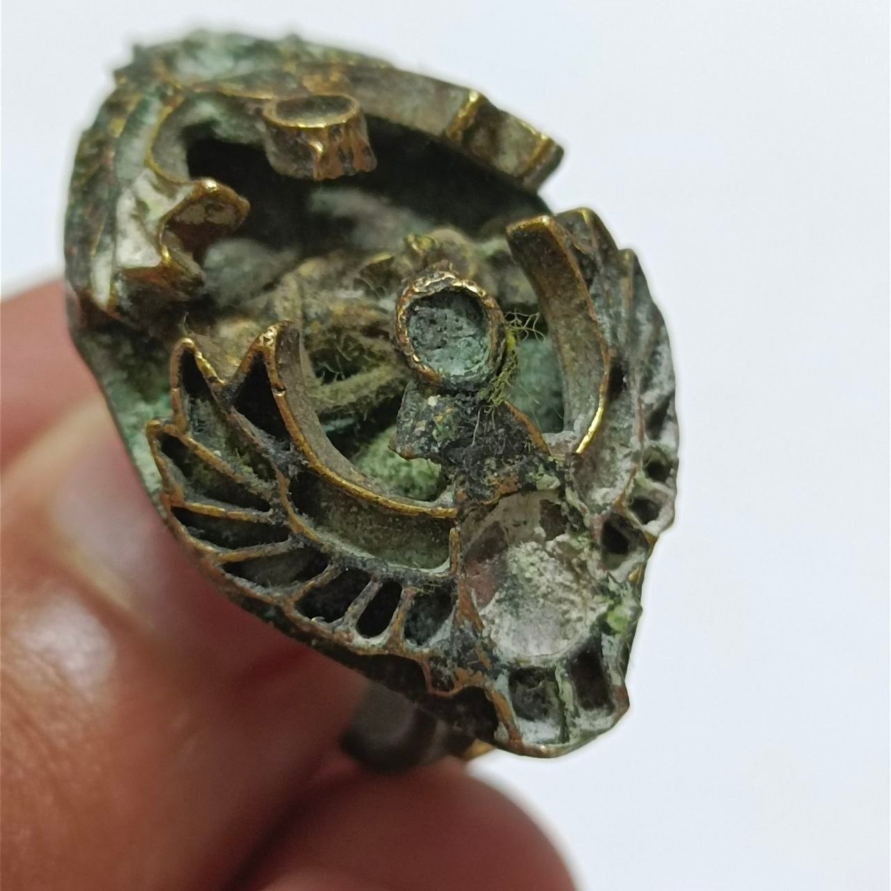 Vintage Handmade Bronze Ring, Rare Ornate Collectible, Unique Statement Jewelry