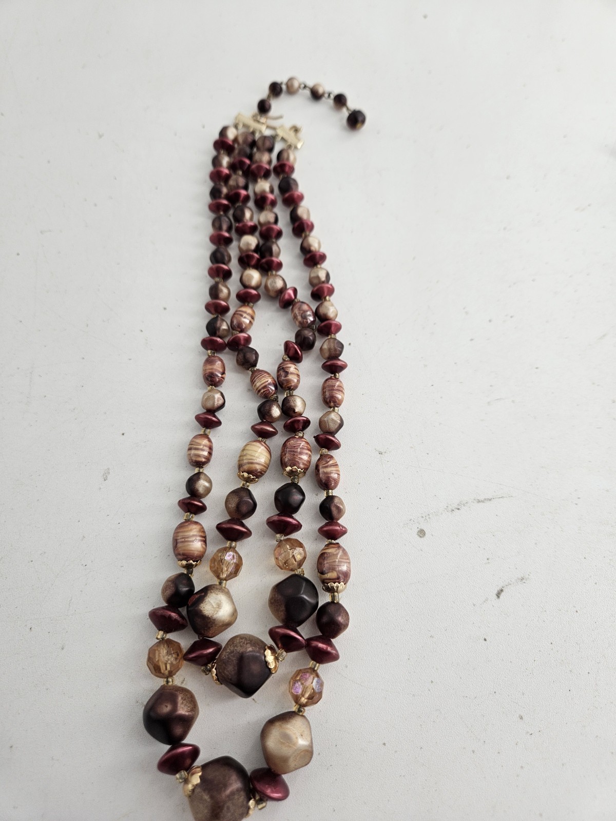 Vintage Estate Multi Strand Beaded Necklace Lot Mixed Materials And Styles