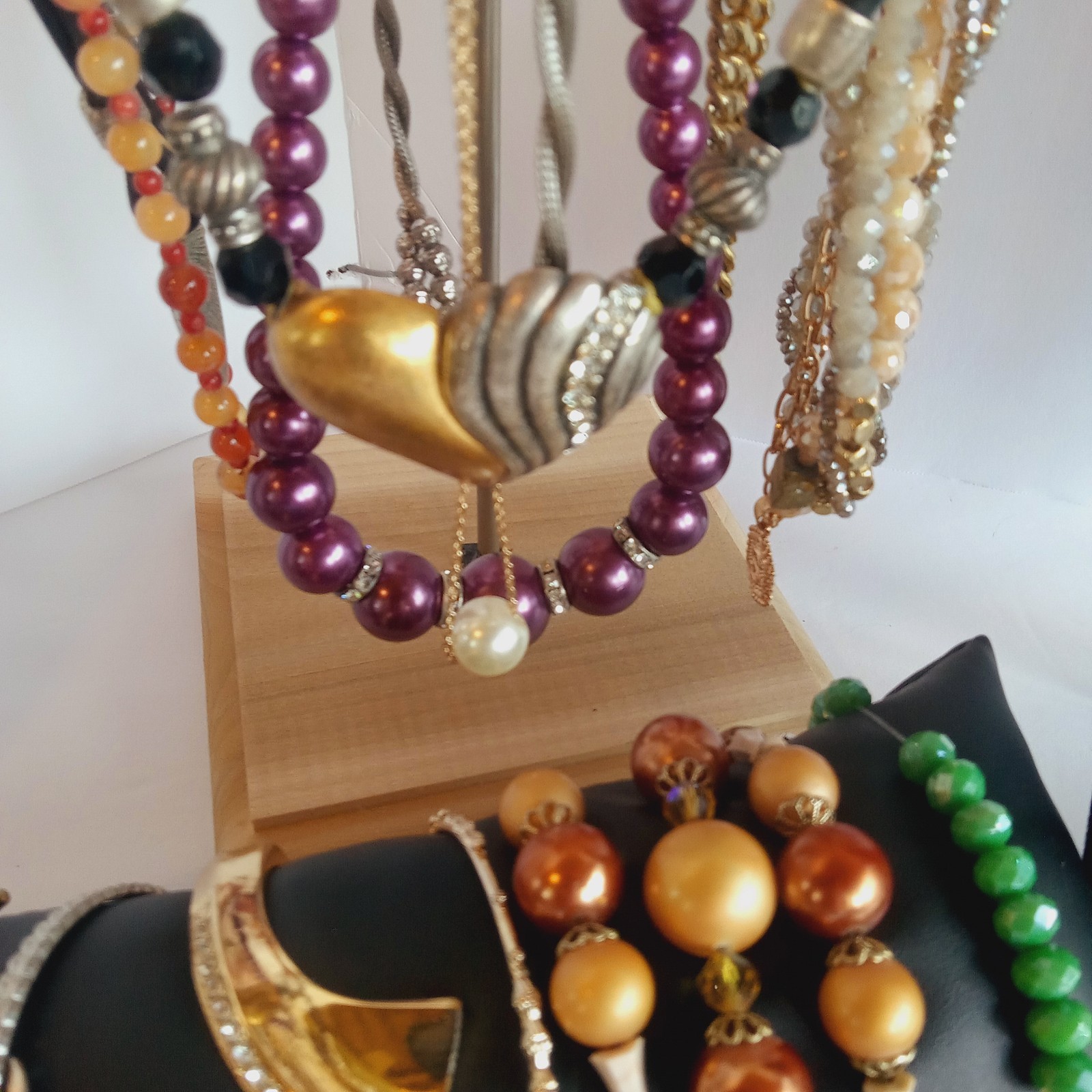 50 Pc Vintage to now Jewelry lot Necklaces Bracelets Earrings Brooches Rings