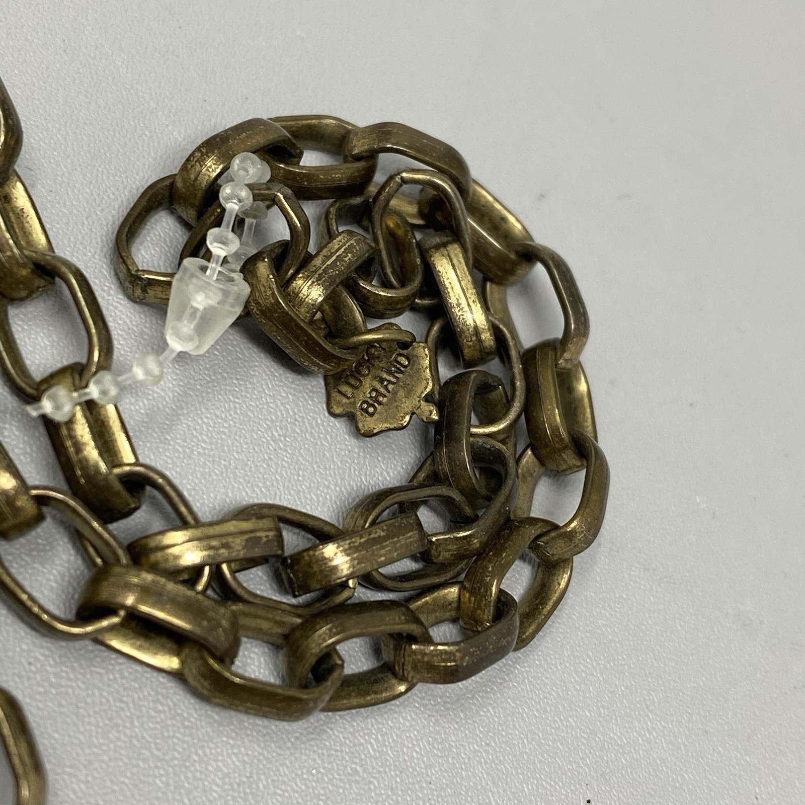 Lucky Brand Pendant Necklace Brass Gold Tone Layered Flower Chunky Long 36″