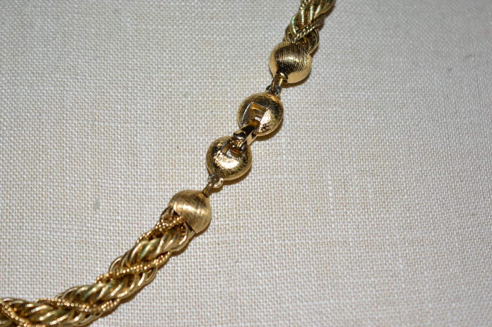 VTG MONET Gold Tone Coil Choker Necklace 5/16 inch wide 23.5″ in length