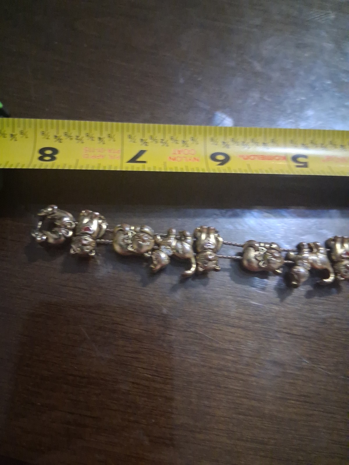 Vintage Avon Kitty Cat Slide Charm Rhinestone Bracelet ~ Gold Tone