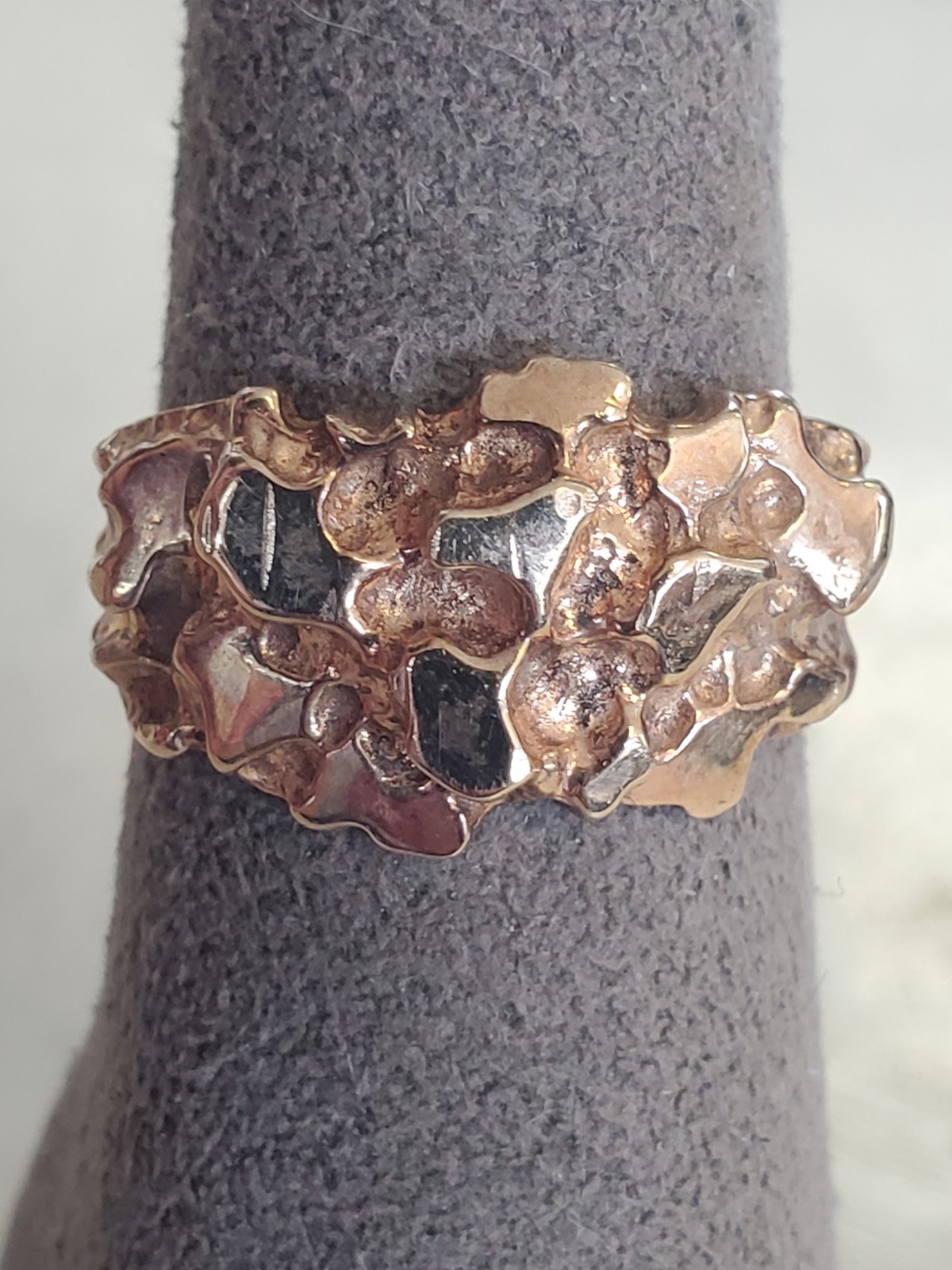 Vintage 14K Gold Plated Nugget Ring Size 6.5