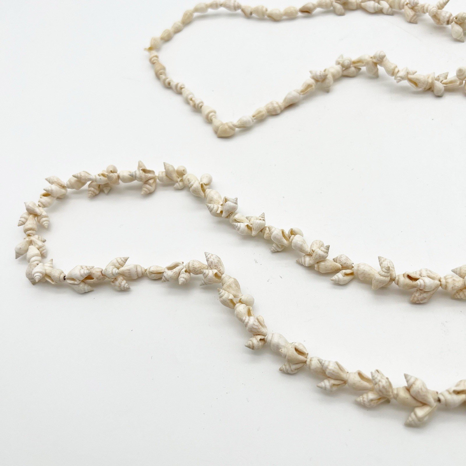 Shell Necklace Vintage Seashell Hawaiian Long Single Strand Wrap 52” Natural