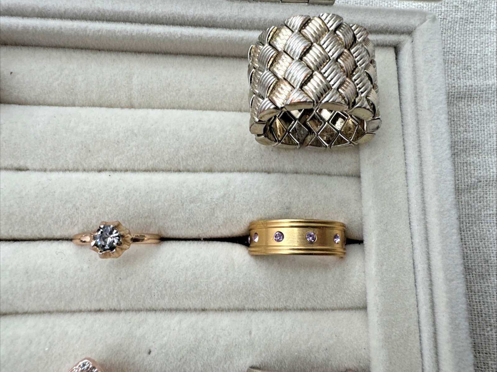 VTG-now Gold rose copper tone snake RINGS Jewelry Lot Chunky 90s 2000s Y2K boho