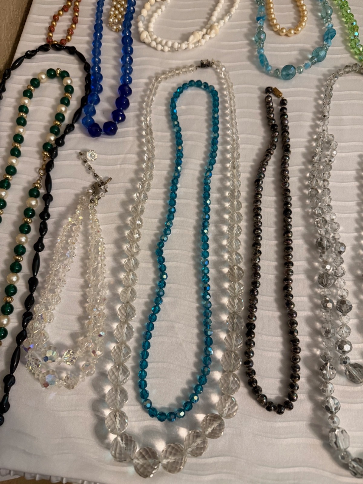Vintage Jewelry Lot -30 Glass, Crystal, Beaded Strand Necklaces -Ready to Wear