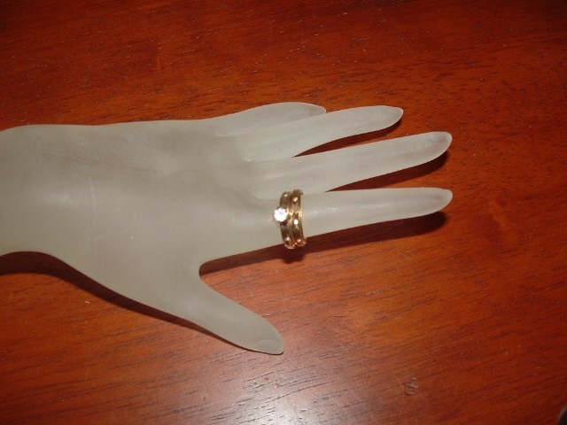 NEW Vintage 14K Dura-Klad Gold Electroplate 2 PC. wedding set SIZE 5.5