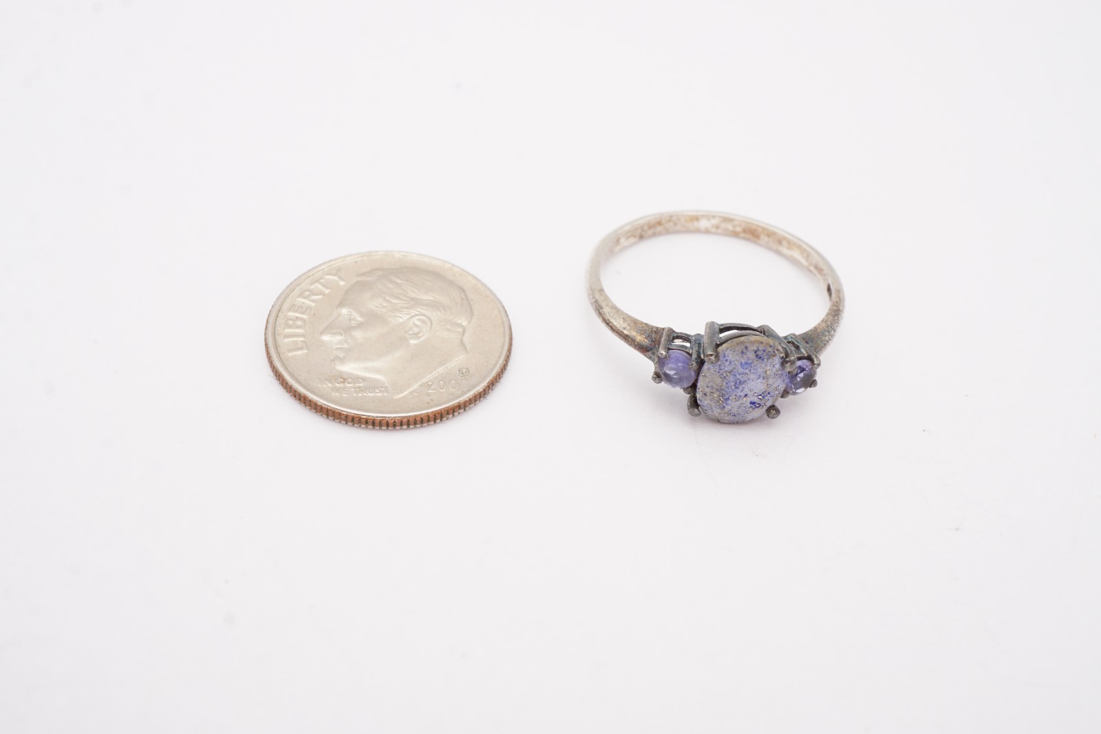 Vintage Sterling Silver 925 Iolite Ring Size 7