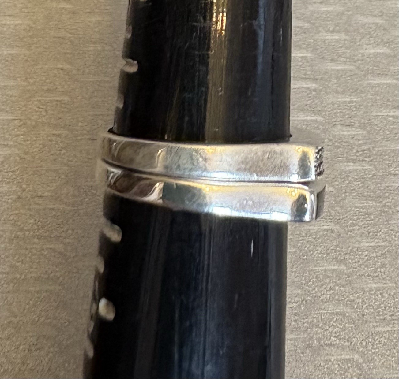 Pair Stackable Sterling Silver Band Rings Flat Top Marcasite Black Enamel size 8