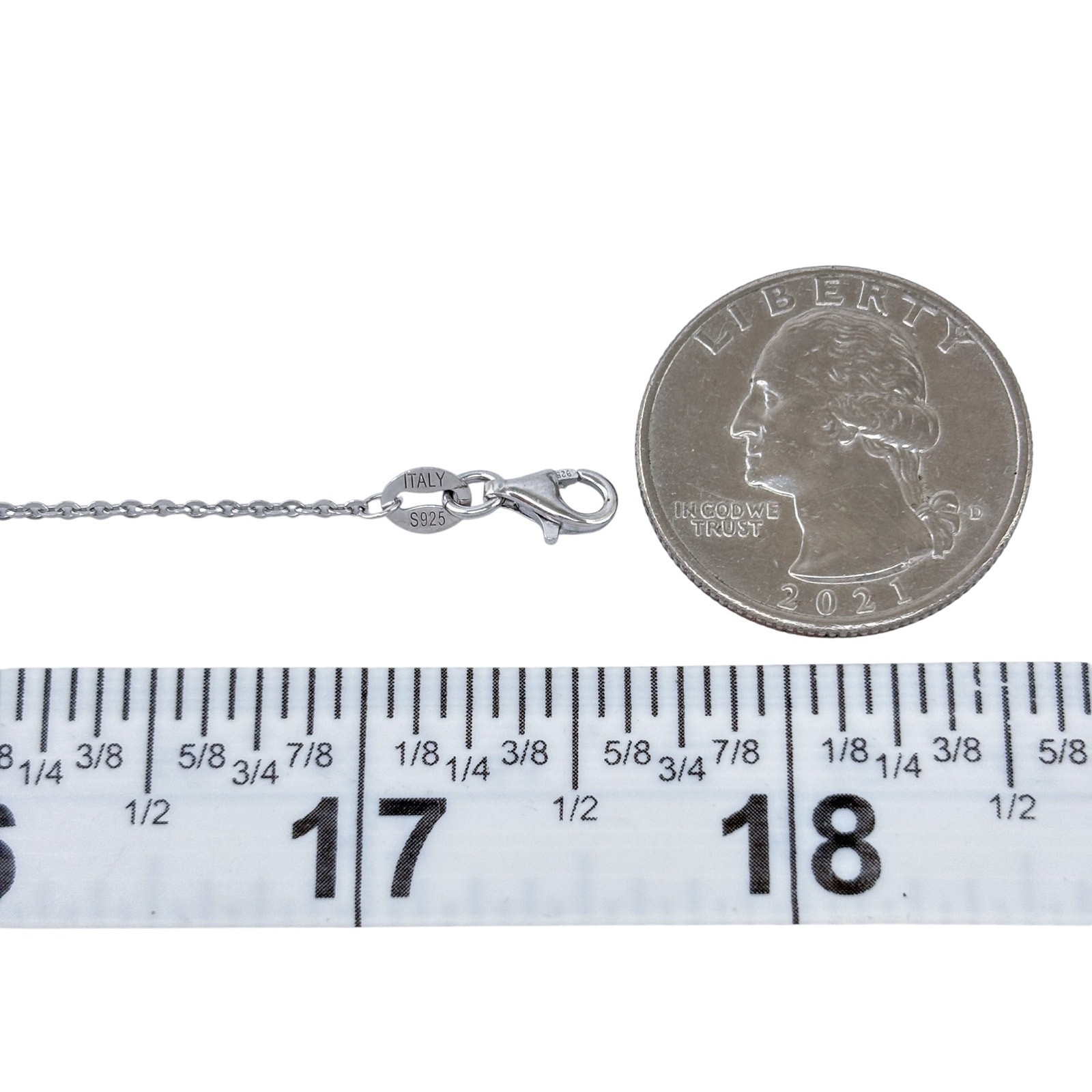 Vintage Sterling Silver 925 1.2mm Cable Chain Necklace 15.5″, 16.5″, 17.5″