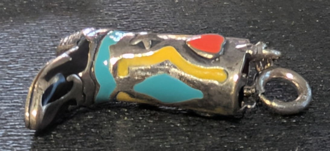 Silver & Enamel Carolyn Pollack Relios SouthWestern Cowboy Boot Charm 8 g
