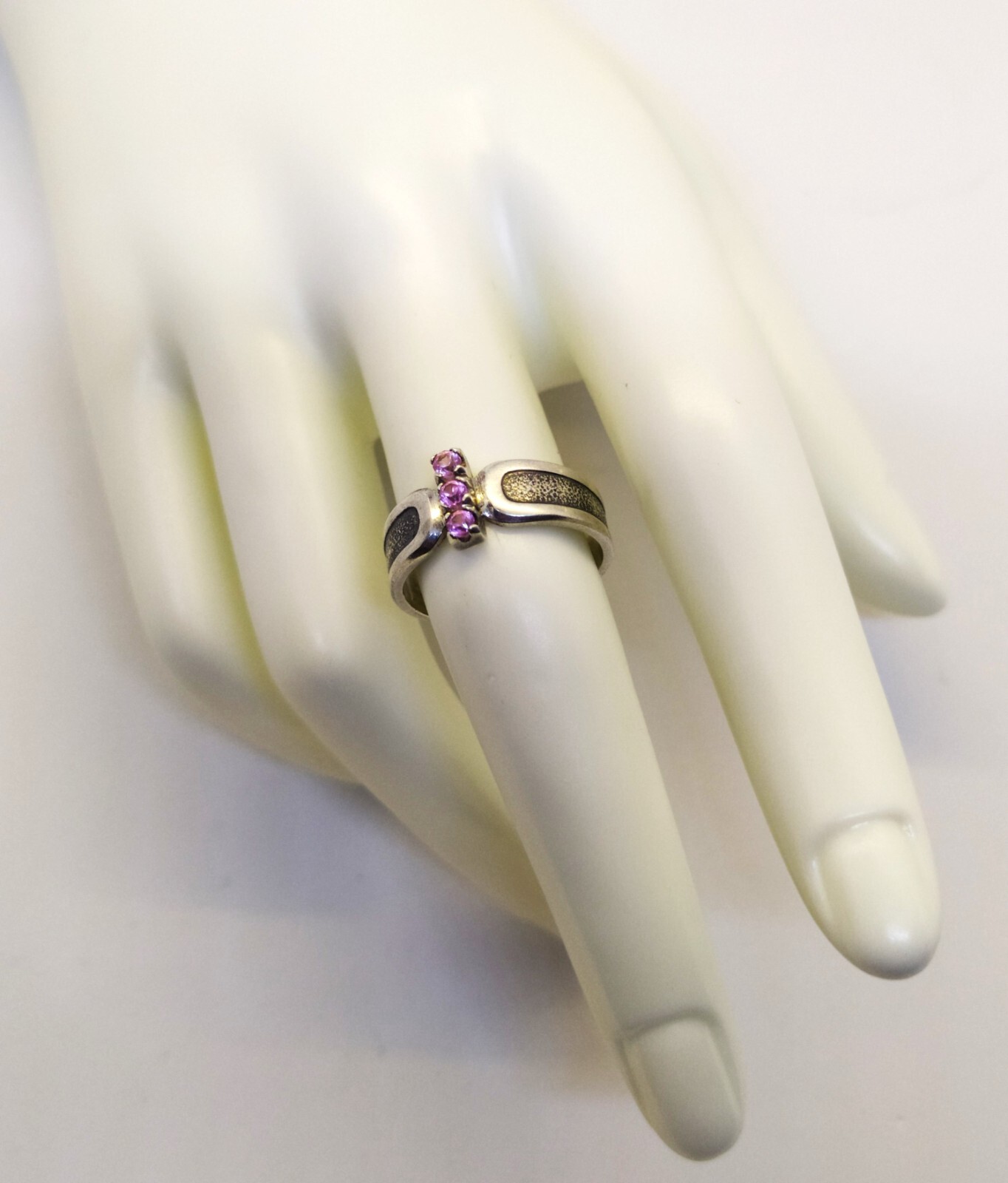 Vintage Luxury RING Silver 925 with Chic Bright Stones -size: 8US (18.5mm) | #46