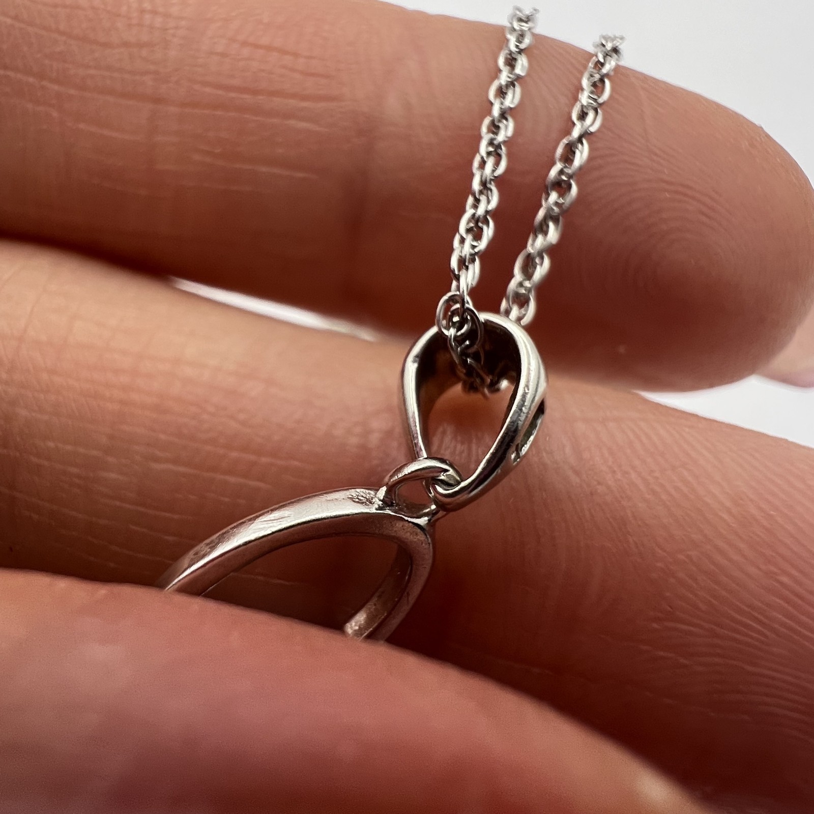 Vintage Sterling Silver 925 Heart Pendant Necklace Chain 45cm 3g Stamped Jewelry