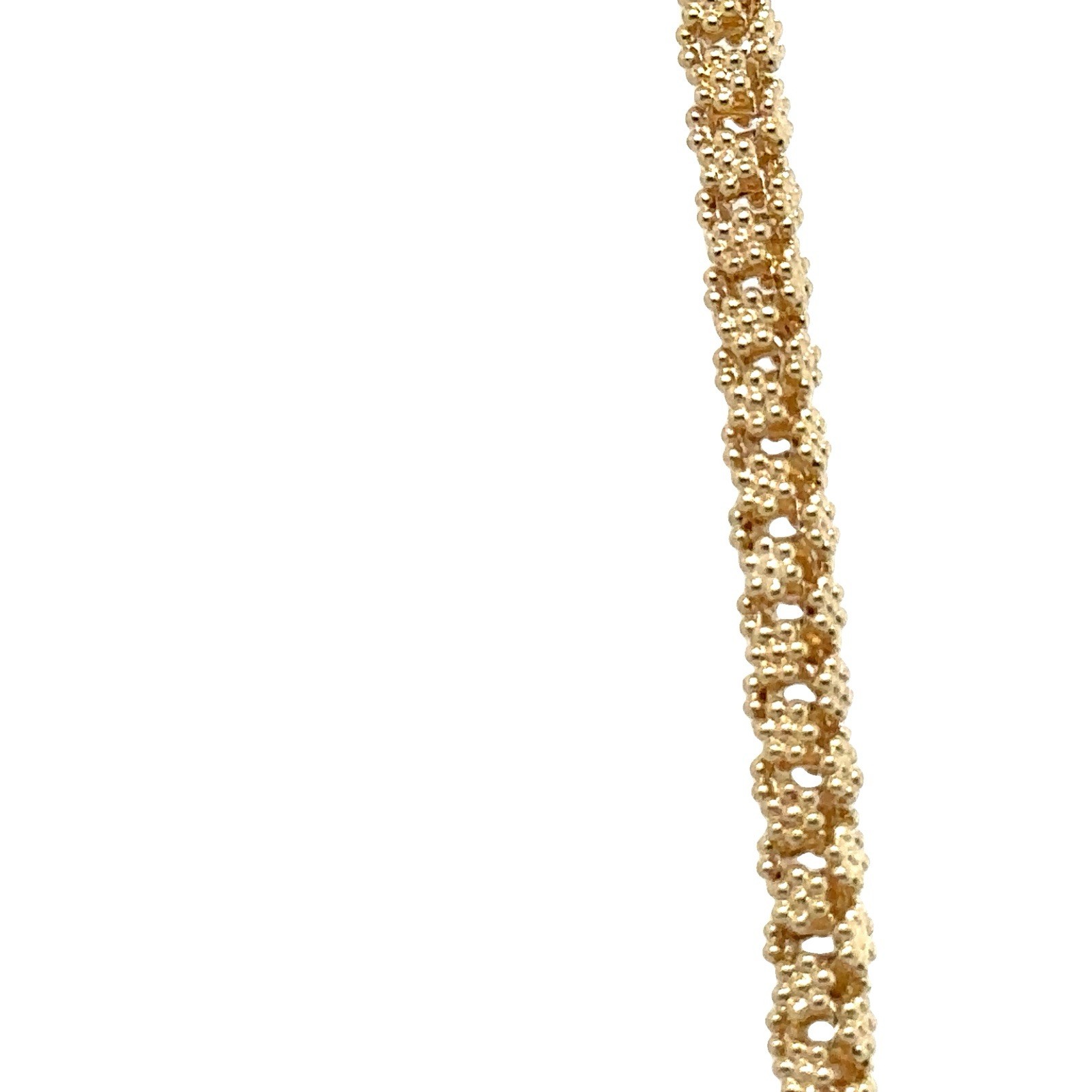 Vintage 14k Yellow Gold Long 31″ 3.3mm Textured Beaded Chain Necklace 39 Grams
