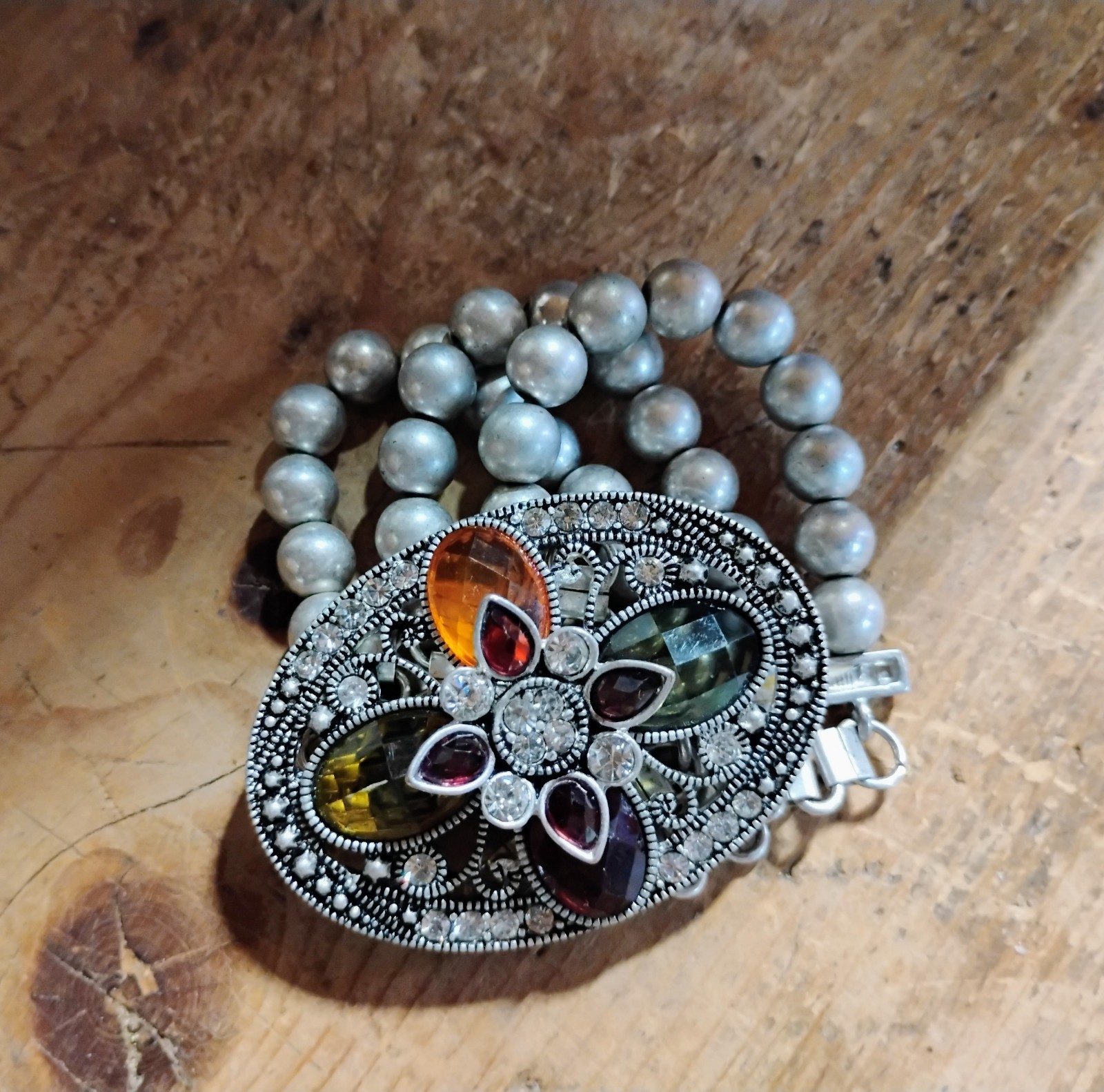 Stunning 23″ Czech Glass? Handmade Vintage Necklace & Matching Art Nouveau…