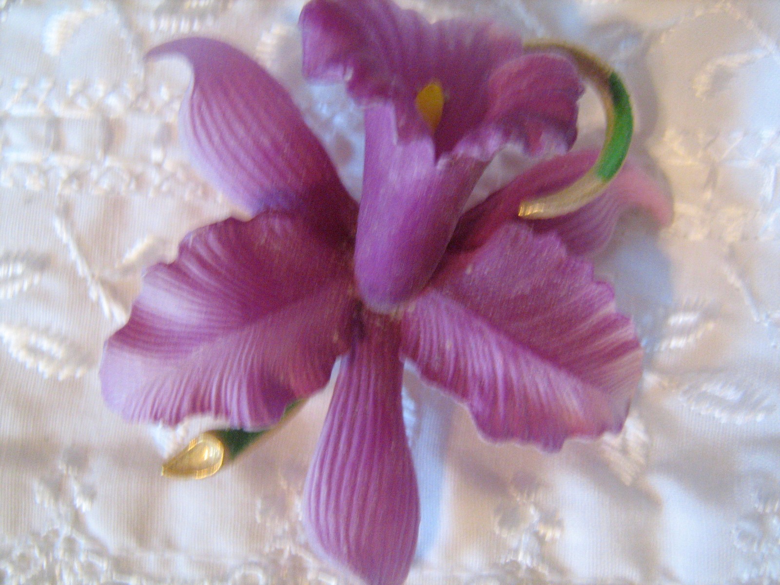 Light Weight Purple Tropical Orchid PIN BROOCH