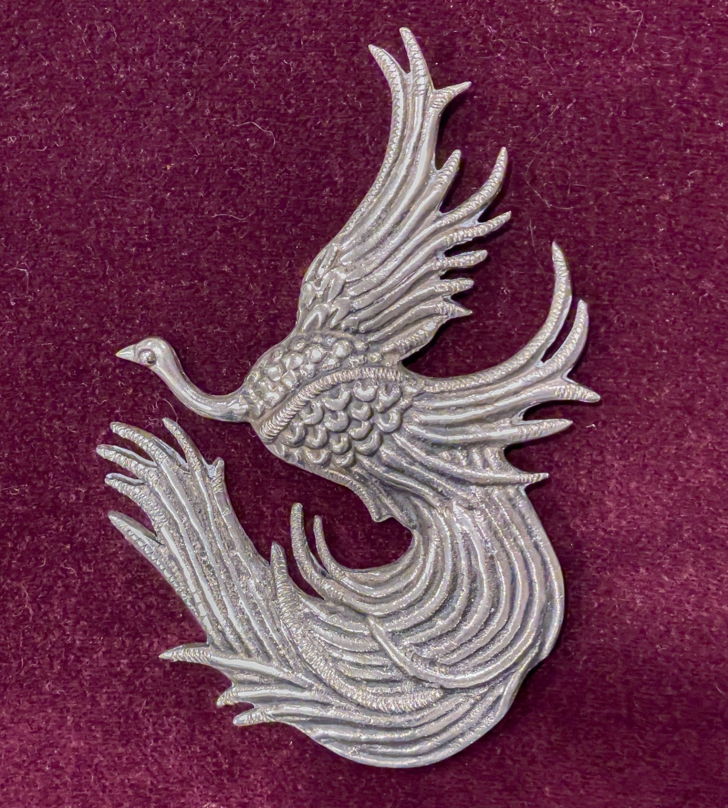 Antique Large Mexican taxco 980 sterling silver bird brooch in EUC, 56 grams!