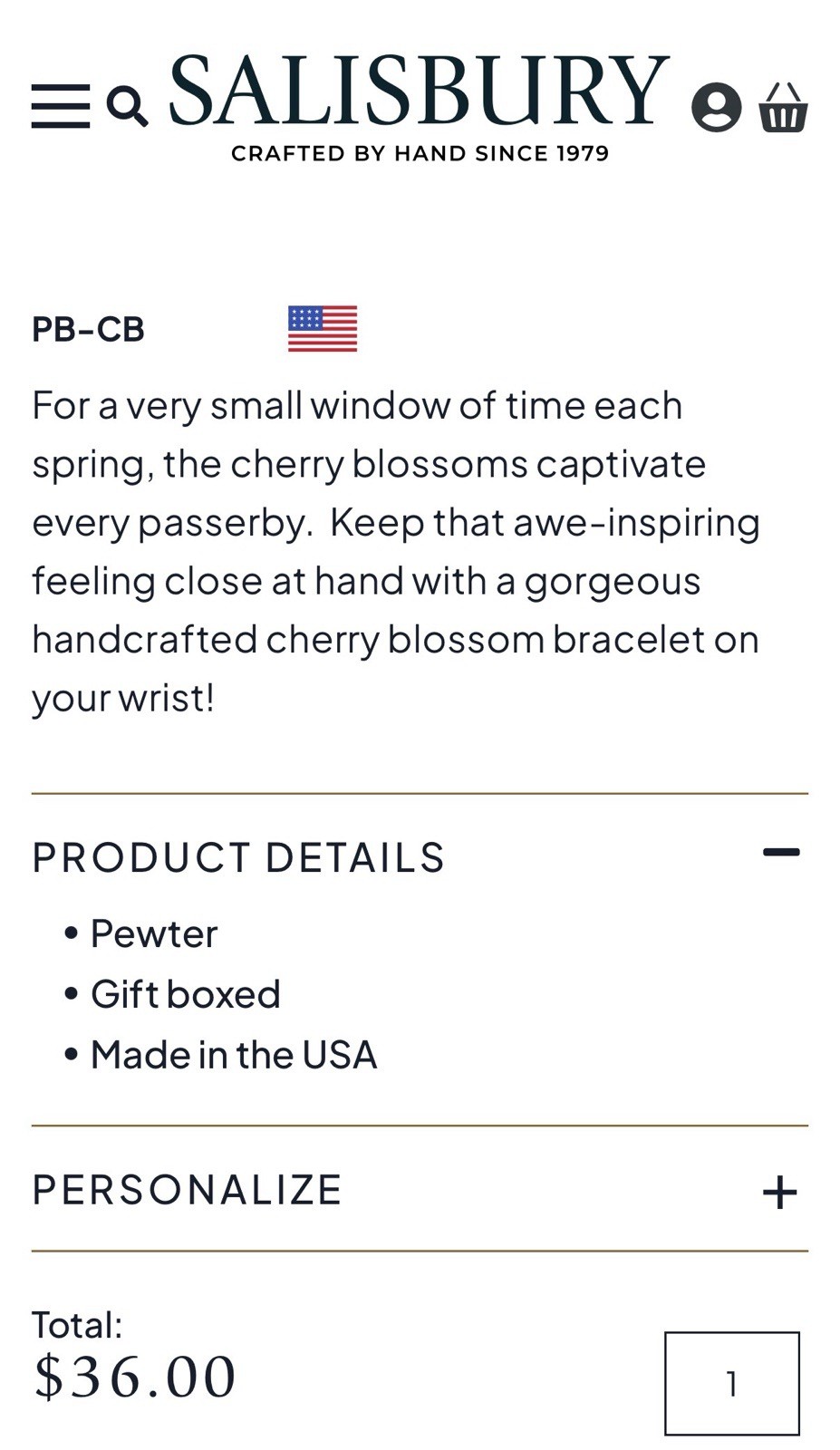 Salisbury Pewter Carved Cherry Blossom Relief Floral Adjustable Cuff Bracelet