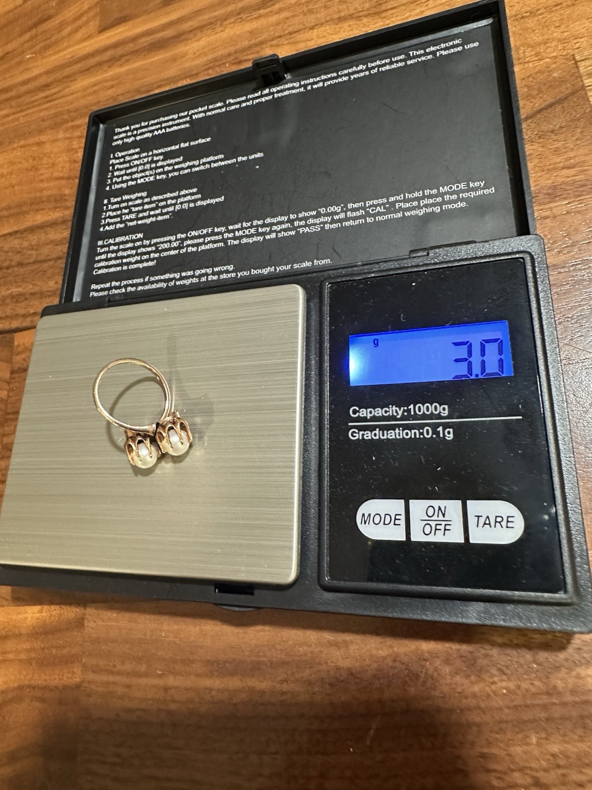 VTG 14k Rose Gold Claw Set Double 5MM Pearl Ring Sz 4.75 3 Grams