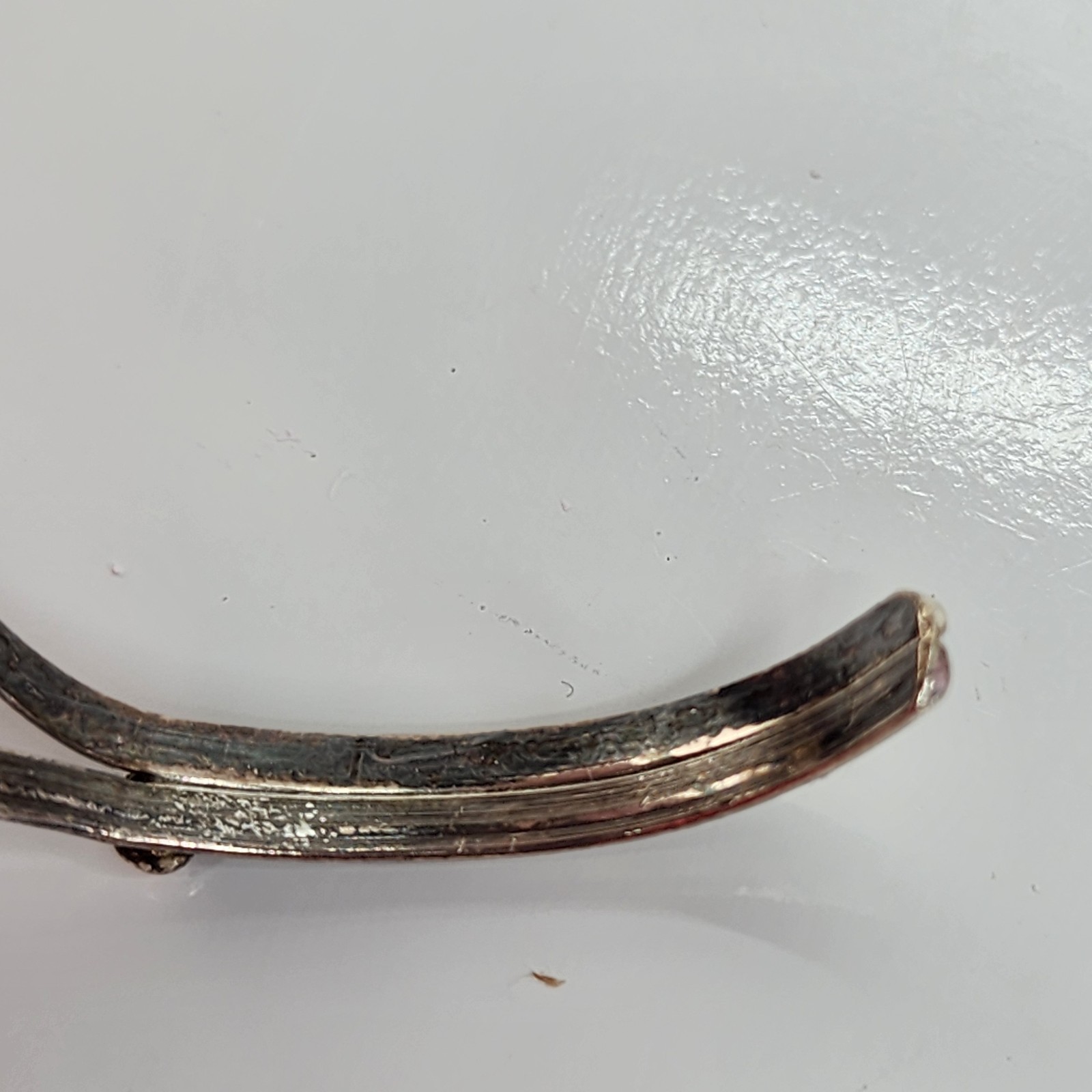 Vtg Mother of Pearl Bracelet Ring Set Silver Tone Boho 1980s READ Repairs Needed