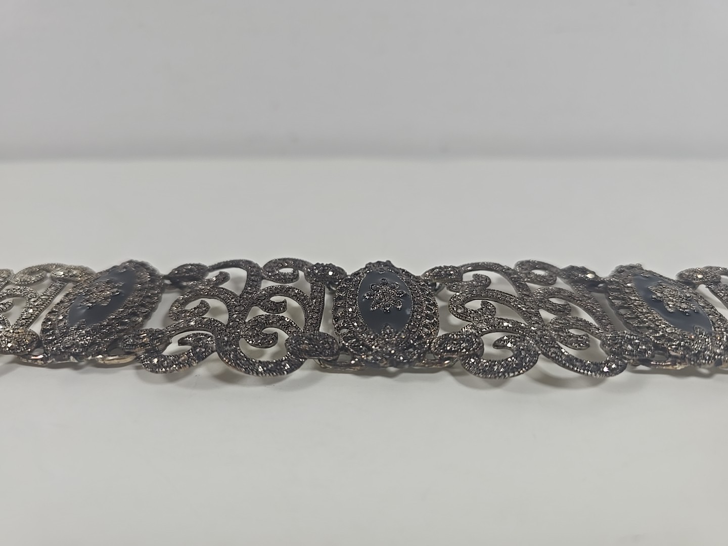 Vintage Victorian Wide Revival Bracelet Edwardian Design 8″ x 1 1/2″