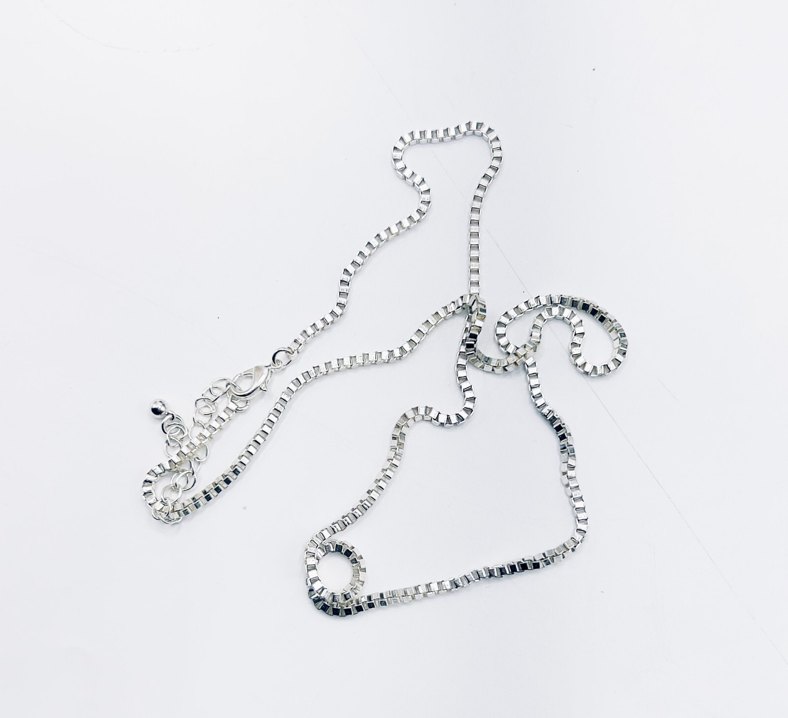 22″ Silver Tone Lightweight Aluminum Box Chain Necklace