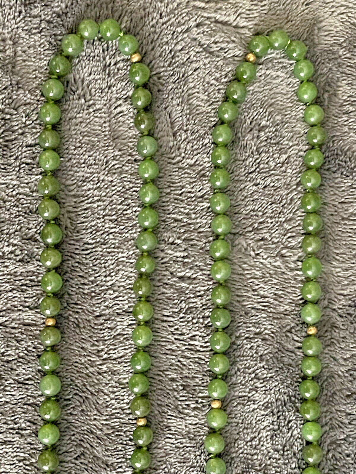 Marilynn Alsdorf Collection Spinach Jade 43″ Lavalier from Sotheby’s Auction