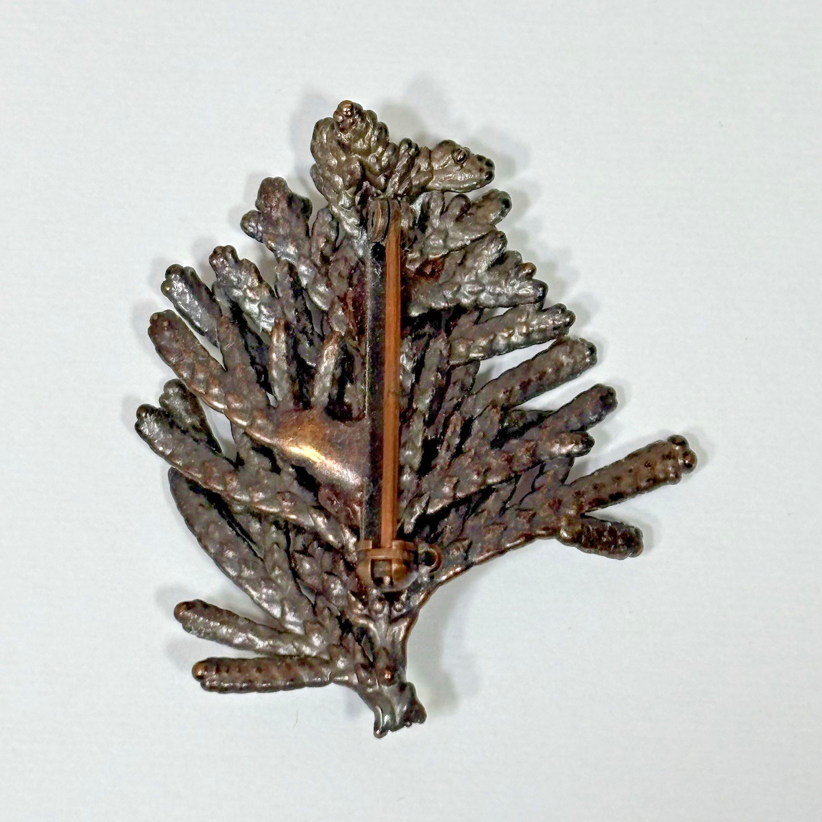 Nature’s Creations Lot of 2 Brooch Pin Copper Arborvitae Thujas & Geranium Leaf