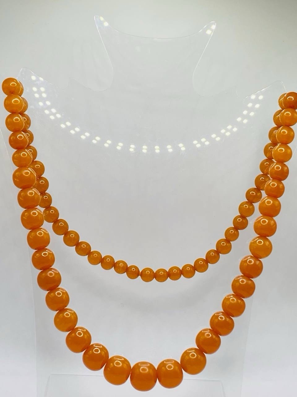 Vintage Soviet Amber Beads Necklace Kaliningrad 64 grams