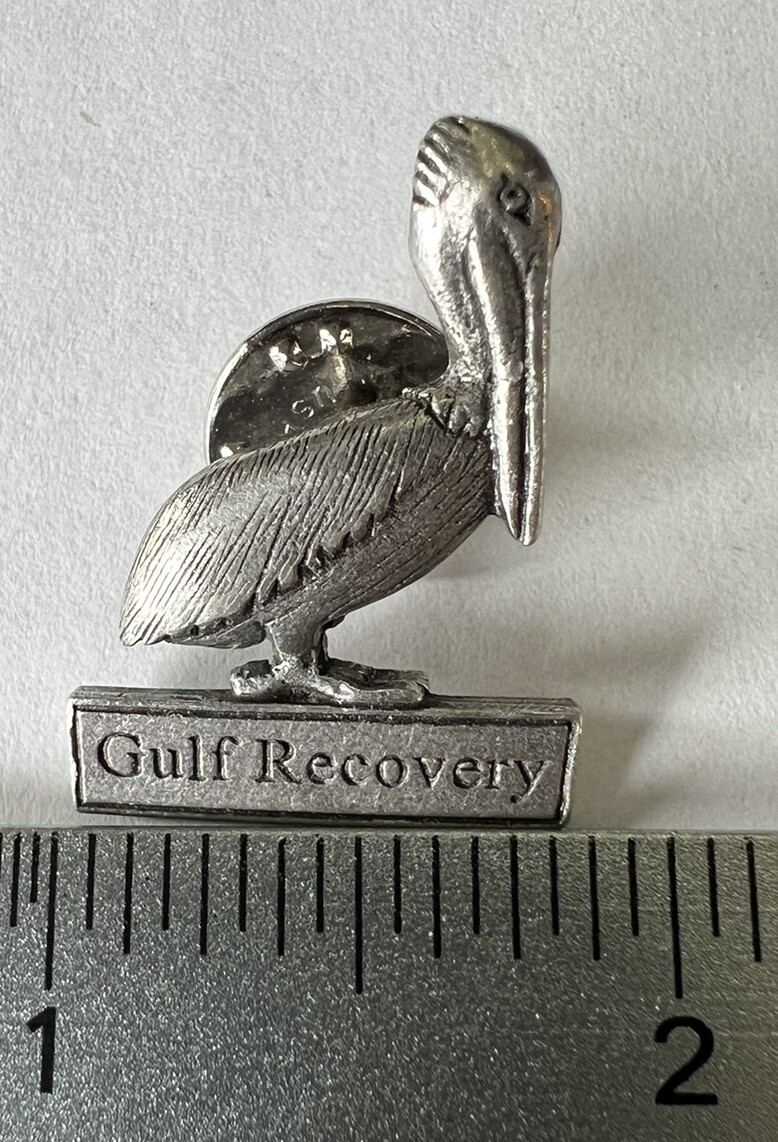 Clift Pewter Gulf Recovery Pelican Lapel Hat Pin