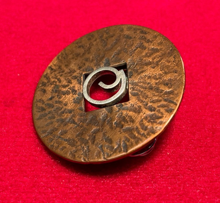 Lot of 2 Vintage Mid-Century Modernist Artisan Brooches – Includes “NERD”