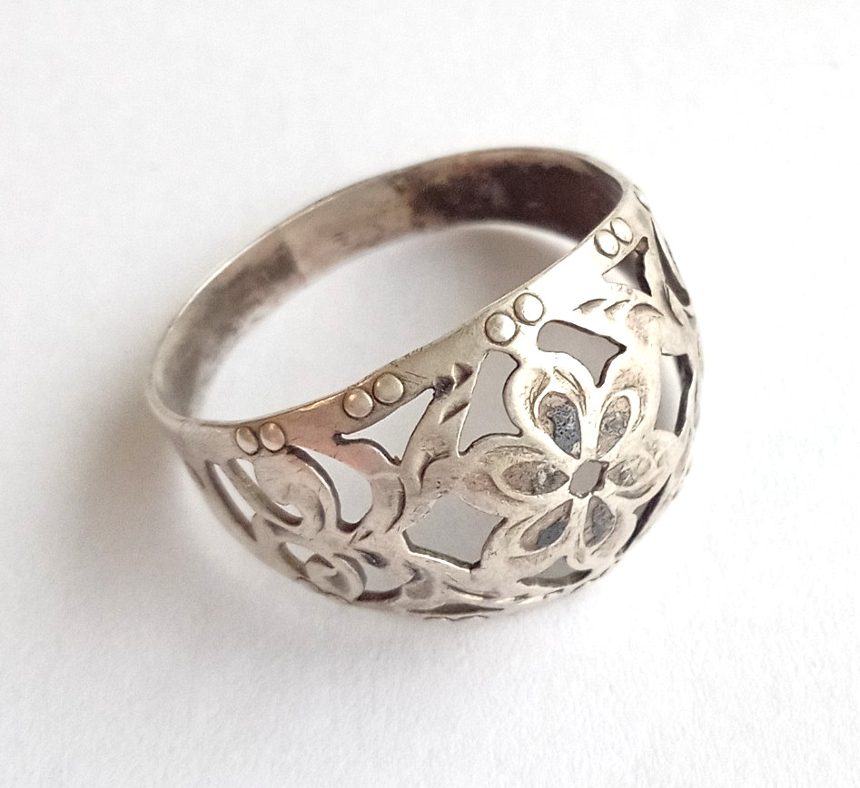 Vintage Ring Sterling Silver 875 test star USSR times Women’s Jewelry size 11
