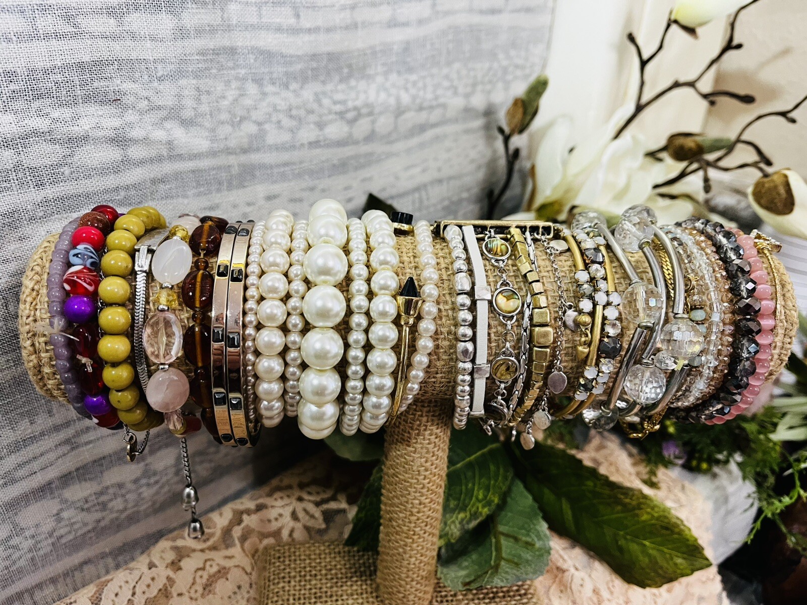 Boho Fashion Lot 30 Mixed Bracelets Jewelry Resell Use Stella & Dot Cookie Lee