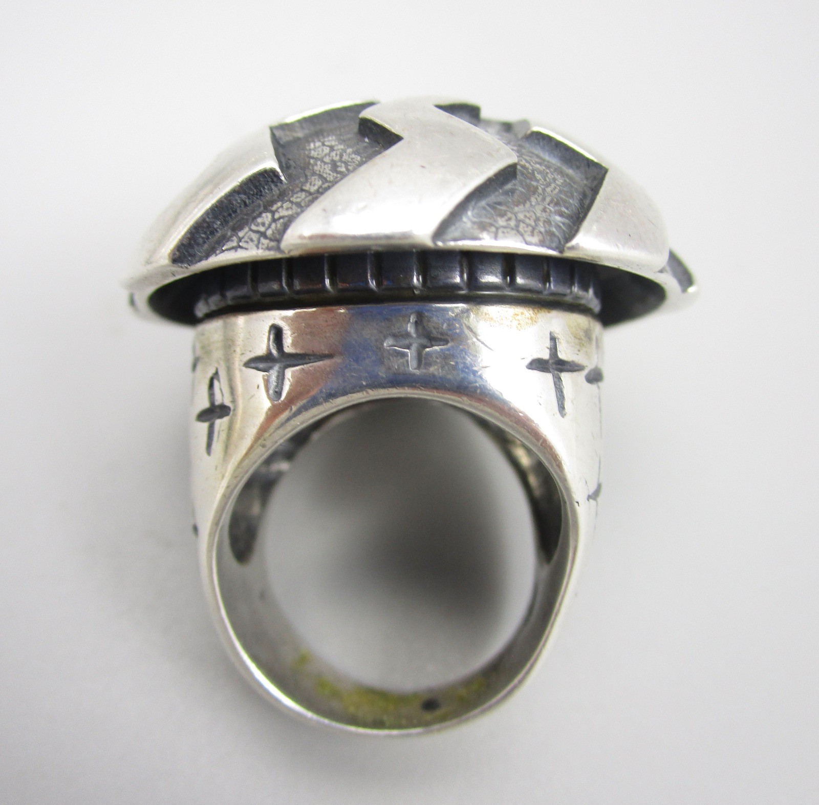 AMAZING RARE DIAN MALOUF STERLING ZIG ZAG HIGH DOME RING SZ 6.5