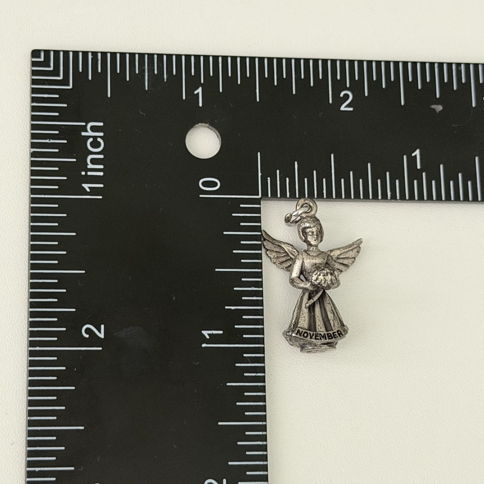 Vintage Hayward 925 Sterling Silver November Guardian Angel 3D Charm Pendant