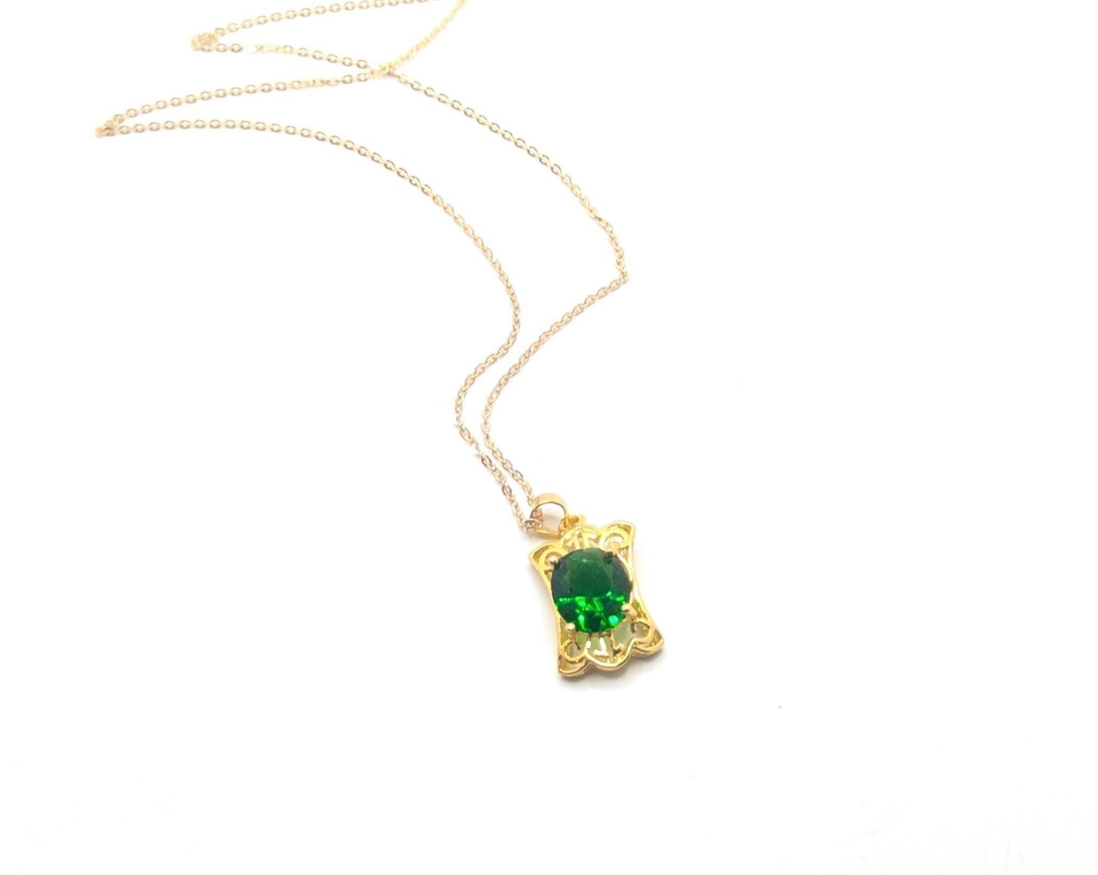 Vintage Gold Plated Sterling Silver Dark Purple Rhinestone Necklace Pendant Gift