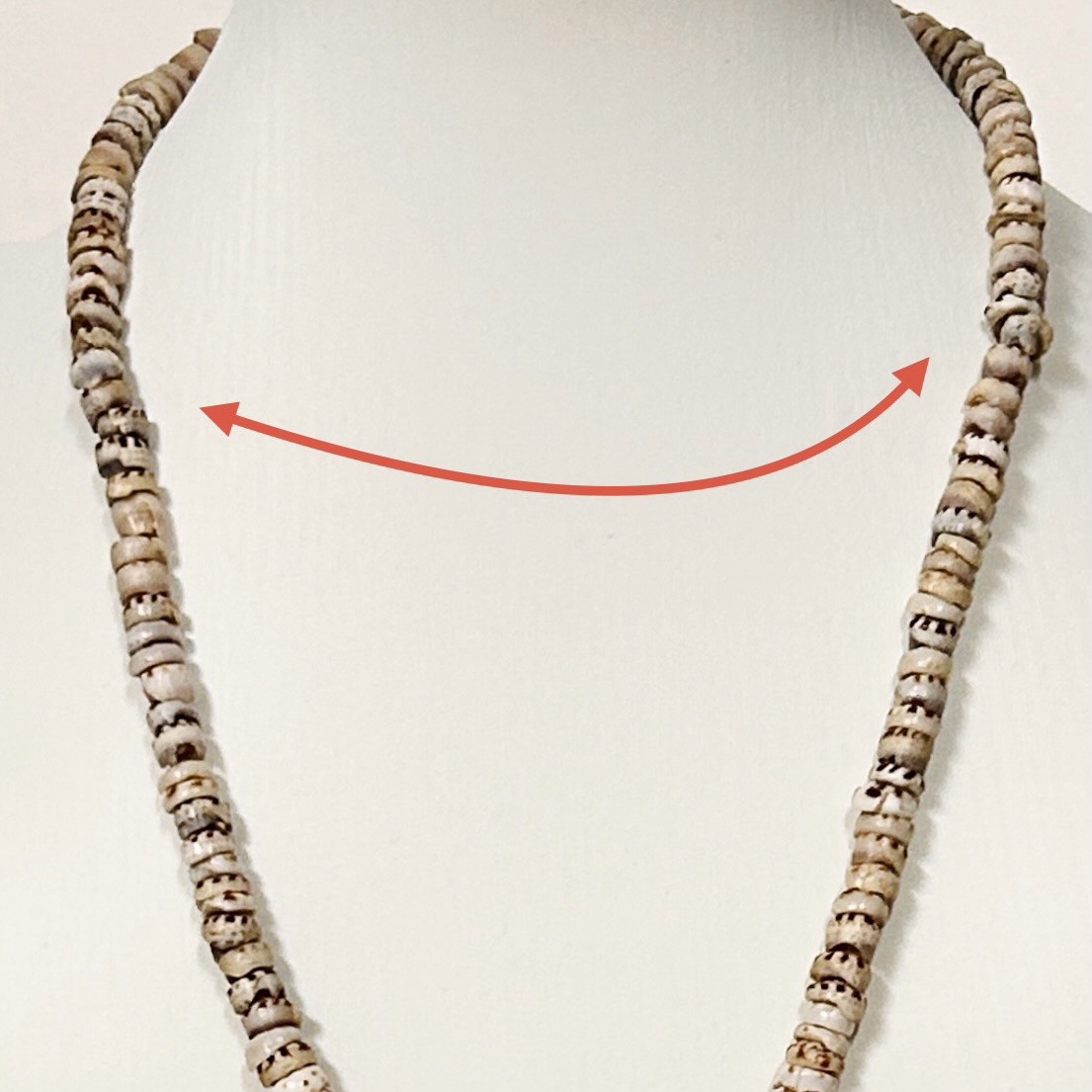 Vintage Puka Shell Necklace 16 In Silver Tone Clasp 70s Hawaii Surfer