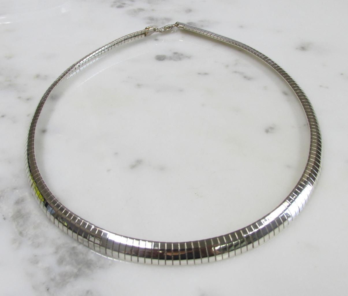 Sterling Silver Omega Chain Necklace ~ 18-3/4″ ~ 47grams ~ 8-B715