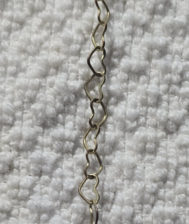 Vintage 14K Gold Filled Heart Link Necklace 16.5″ GF Romantic Chain