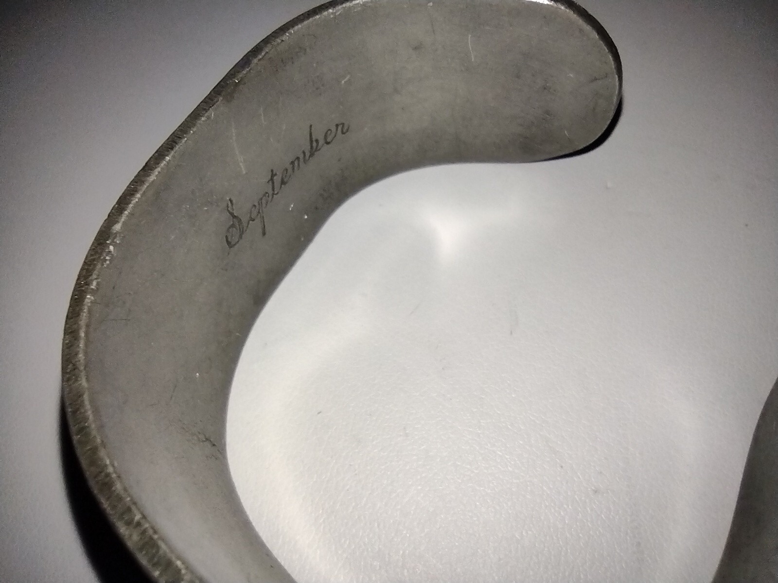 Vintage Salisbury Pewter Floral Cuff Bracelet Flower of the Month “September”