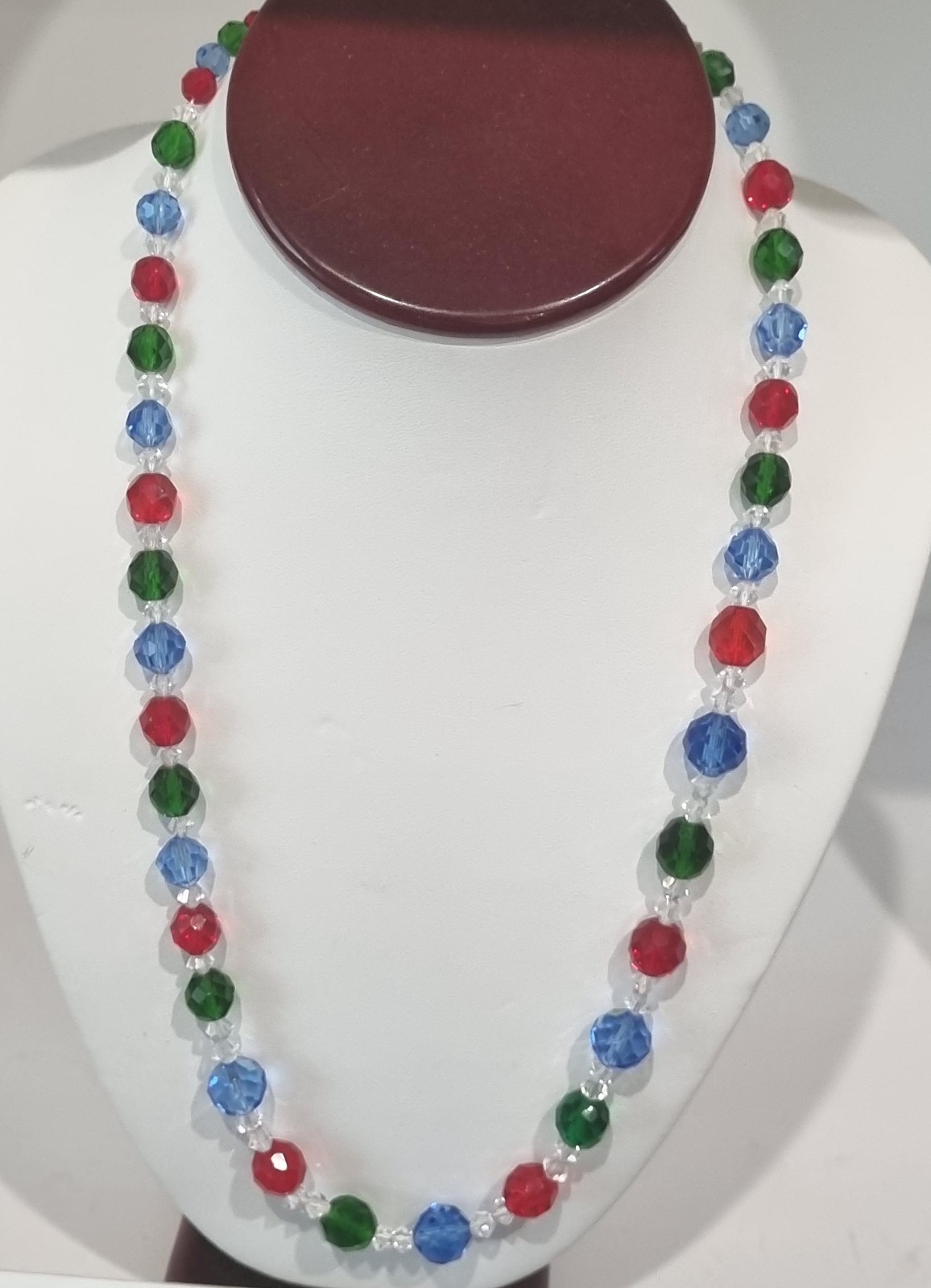 Antique c1930s Mardi Gras Glass Necklace Original Tag Bijoux de Boheime Video