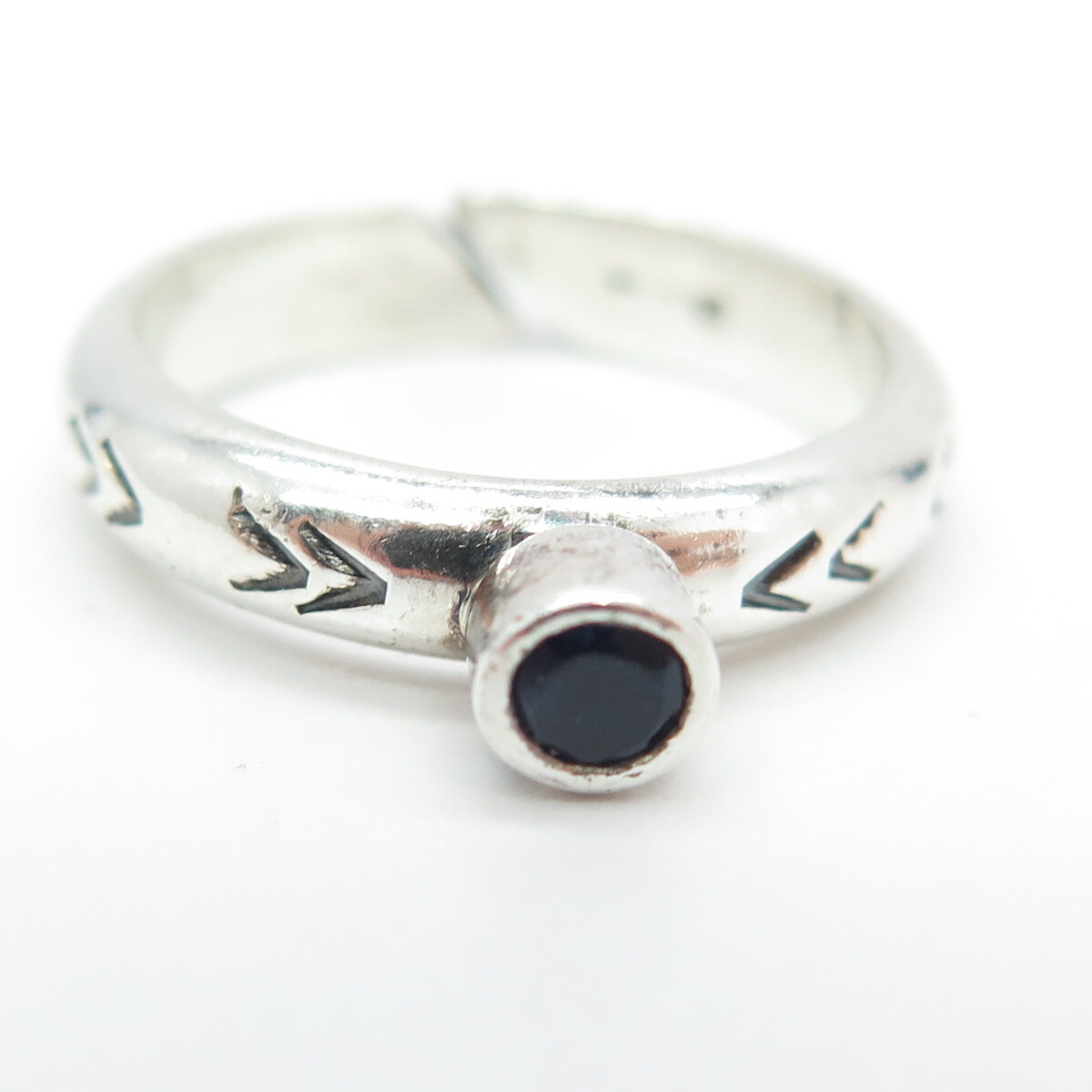 925 Sterling Silver Vintage Real Iolite Southwestern Adjustable Ring Size 6