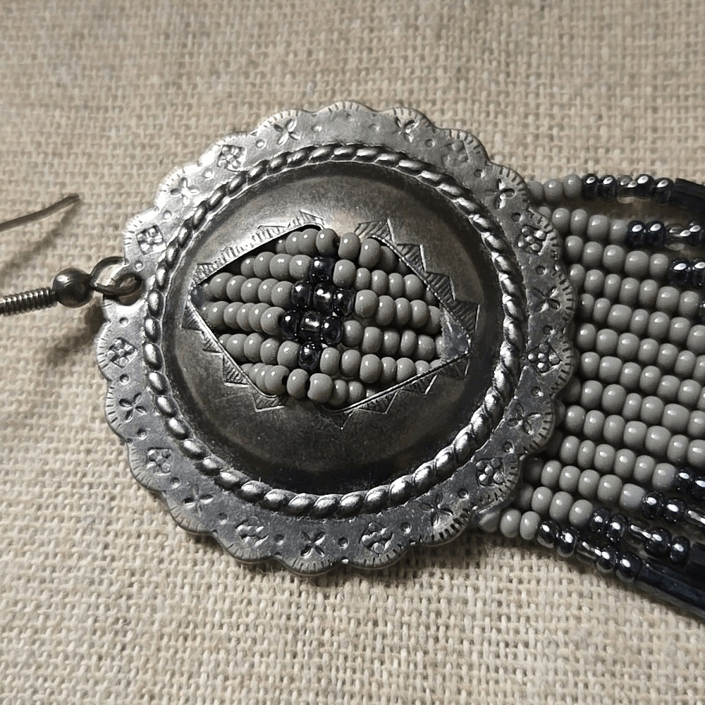 Vintage Silver Concho Beaded Earrings Sigrid Olsen Pearl Bracelet Set