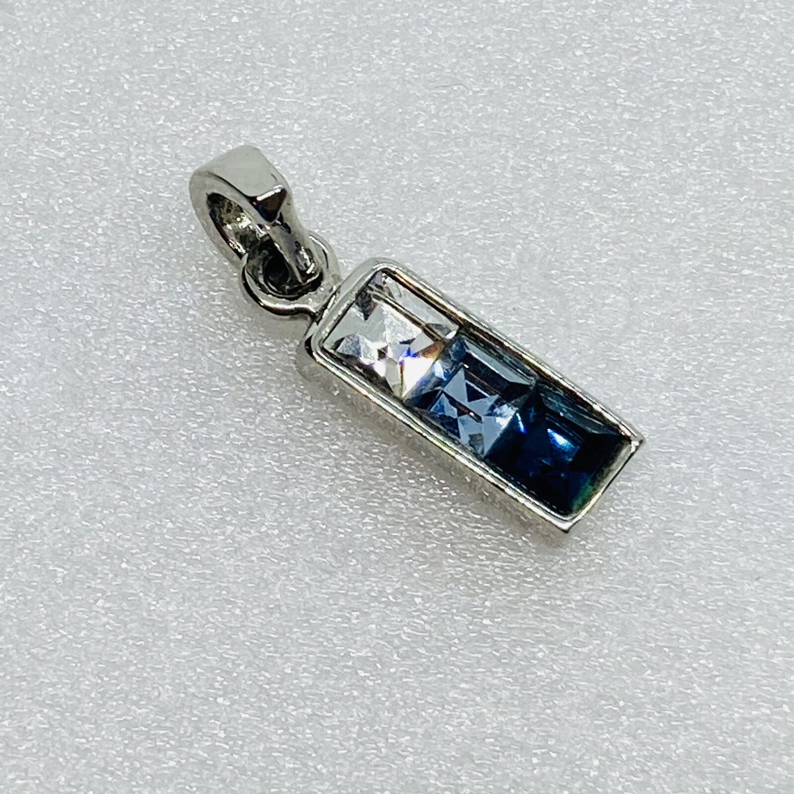 Vintage 1980s Gemstone Necklace Pendant Cube Three Color Stones 23