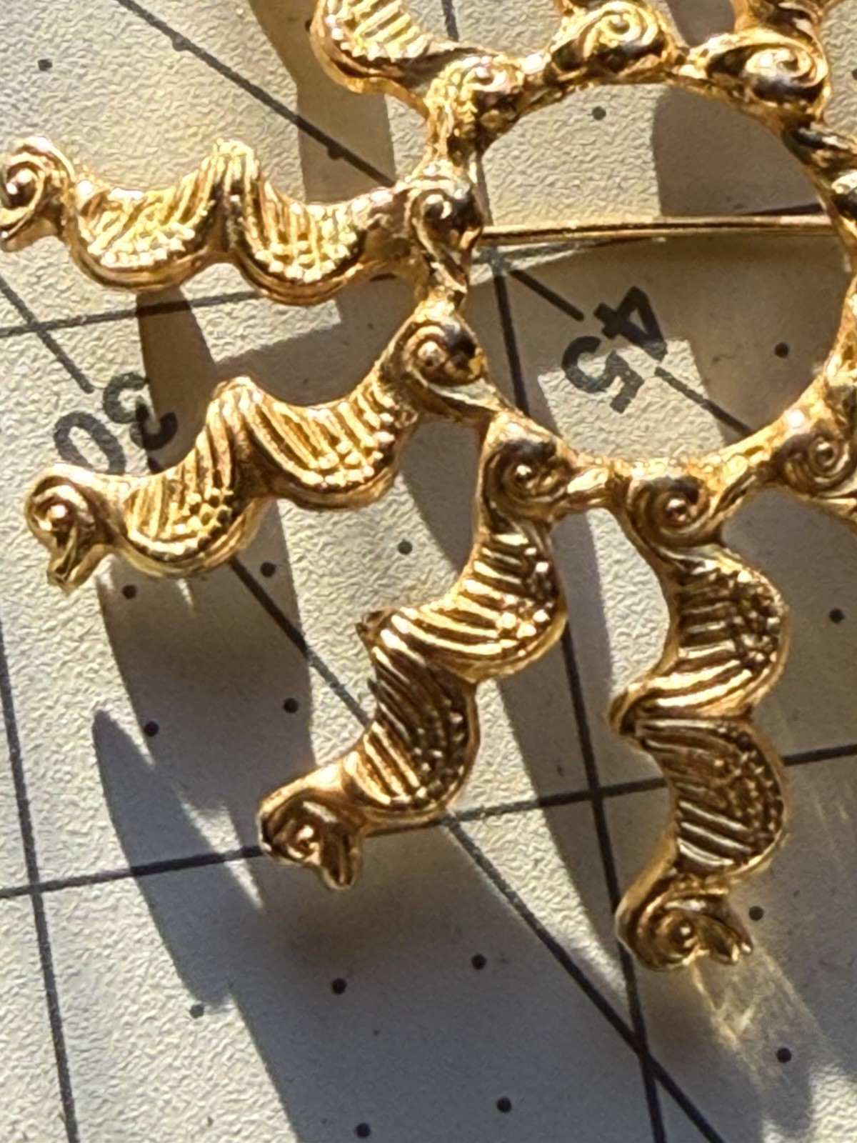 VTG Alva Museum Replica Celtic Celestial Sun Fashion Brooch, Gold-tone, Marked