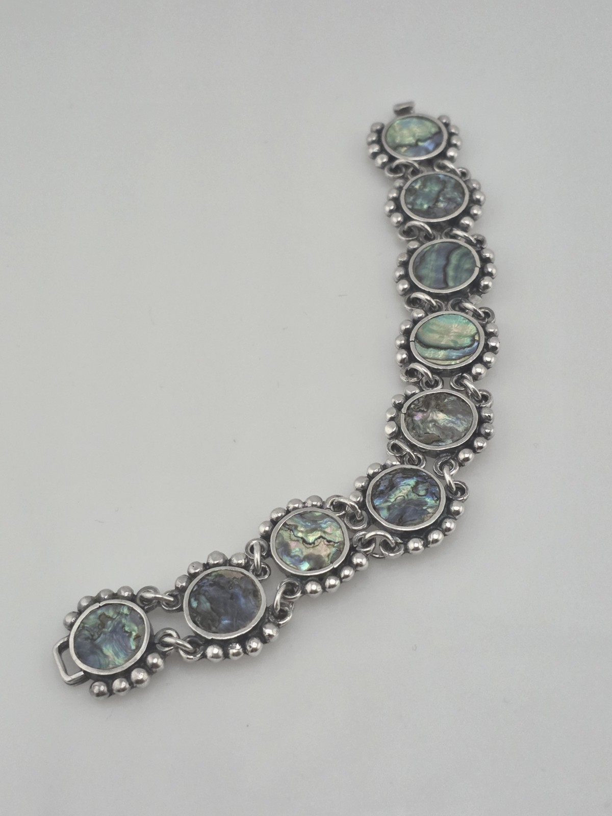 VTG 980 Sterling Silver Taxco SEA Shell Bracelet