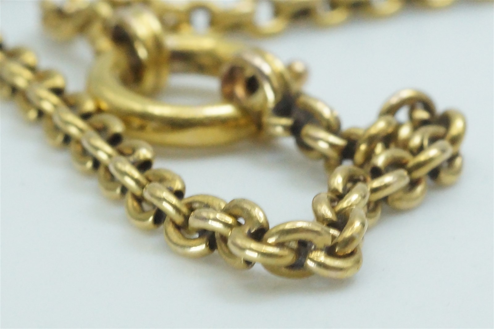 ANTIQUE ENGLISH 15K GOLD 16″ CHAIN NECKLACE c1880